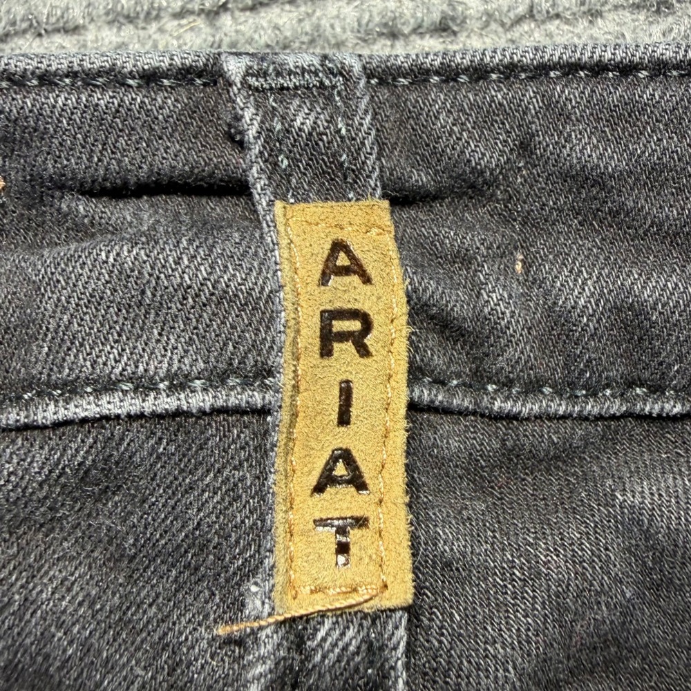 Ariat REAL Denim High Rise Slim Trouser Jeans Washed Black Western Yoke 29R - Picture 9 of 12